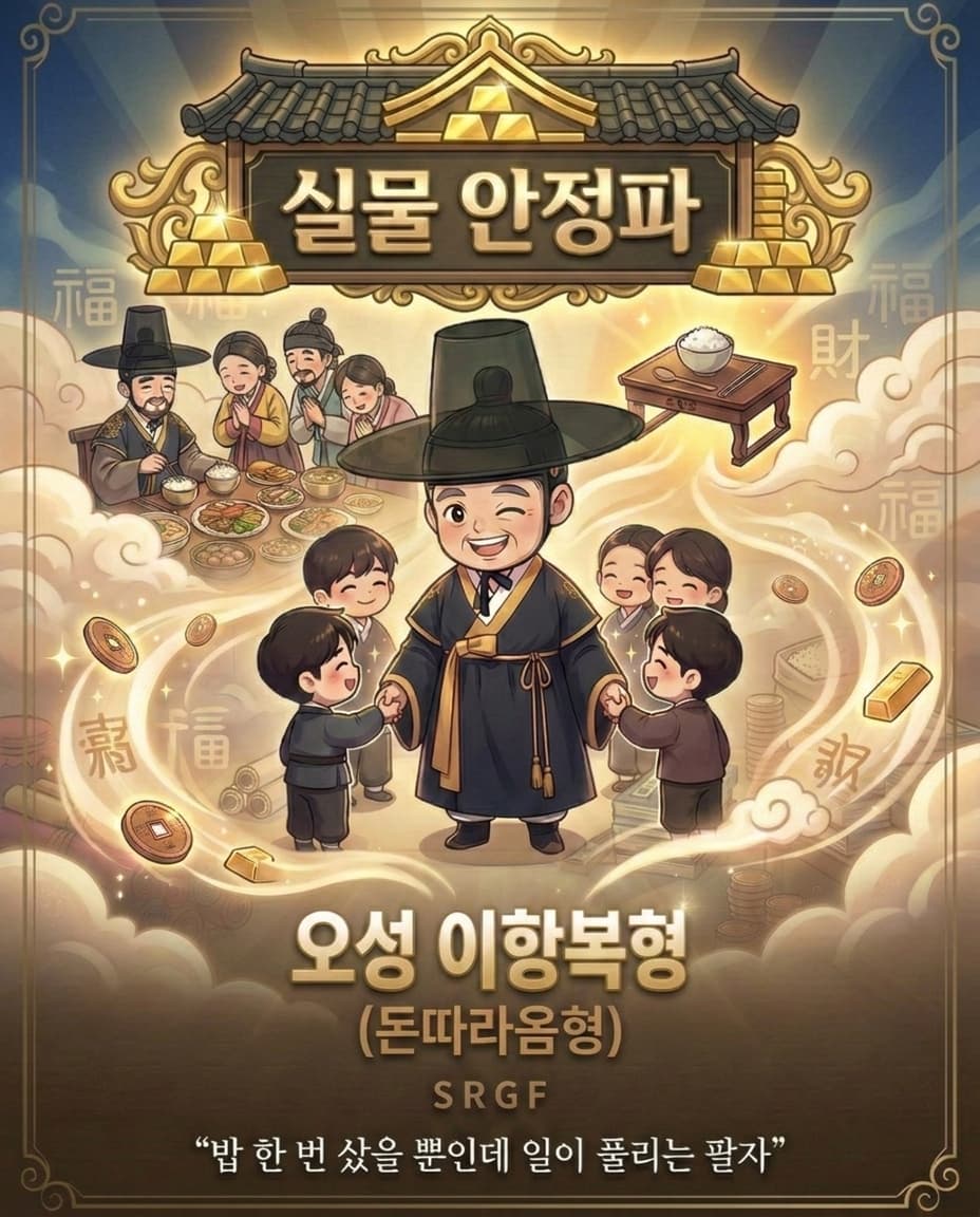 실물 안정파 - 오성 이항복형 (돈따라옴형) SRGF - 밥 한 번 샀을 뿐인데 일이 풀리는 팔자